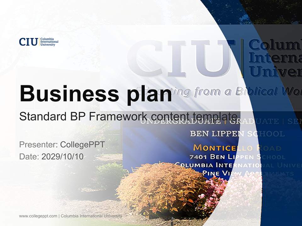 Columbia International University Competition/Entrepreneurship Contest PPT Template4:3 ratio PPT effect preview image9