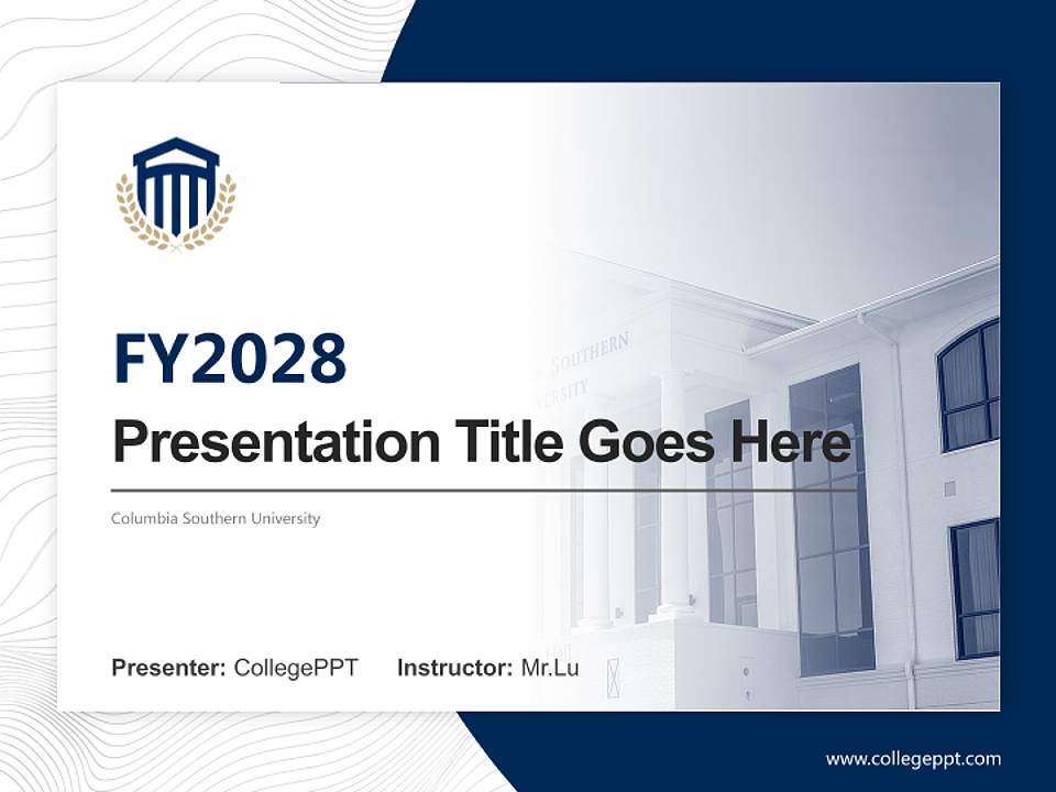 Columbia Southern University Academic Presentation/Research Findings Report PPT Template4:3 ratio PPT effect preview image5