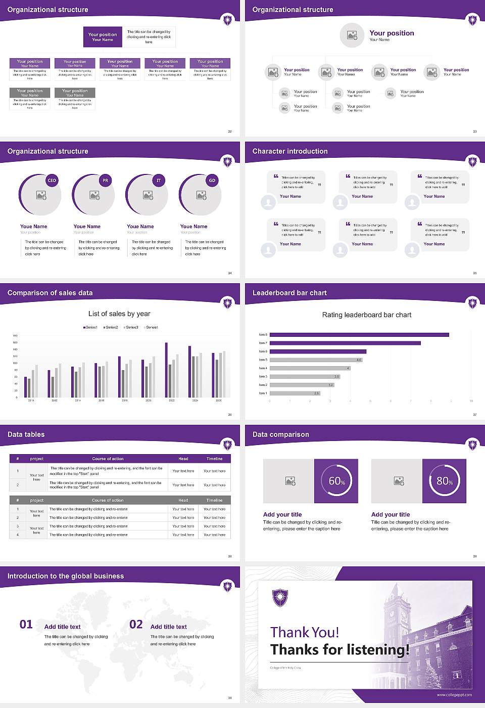 College of the Holy Cross Academic Presentation/Research Findings Report PPT Template16:9 ratio PPT effect preview image4