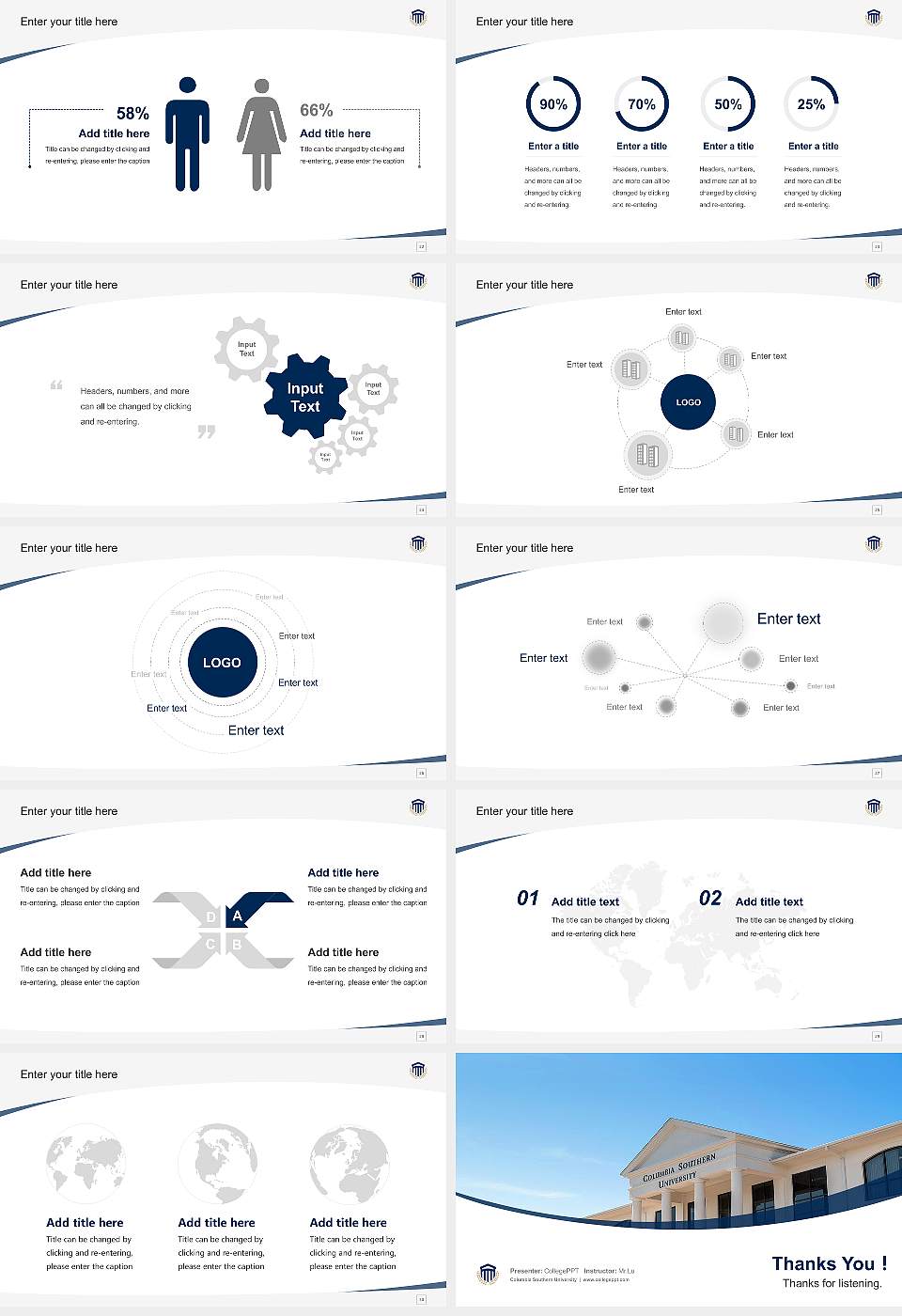 Columbia Southern University Course/Courseware Creation PPT Template16:9 ratio PPT effect preview image4