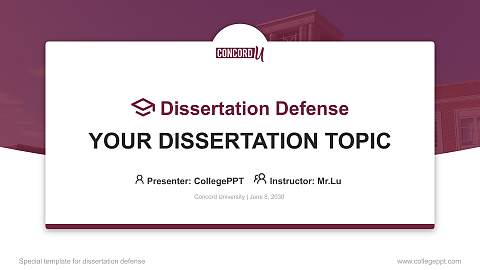 Concord University Graduation Thesis Defense PPT Template
