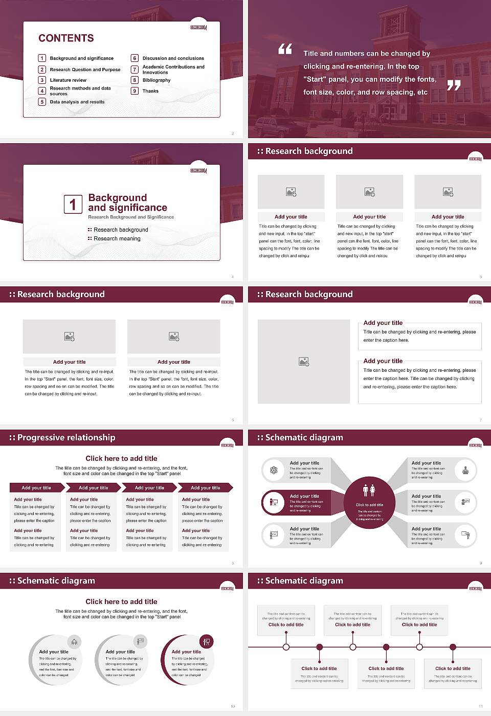 Concord University Graduation Thesis Defense PPT Template16:9 ratio PPT effect preview image2