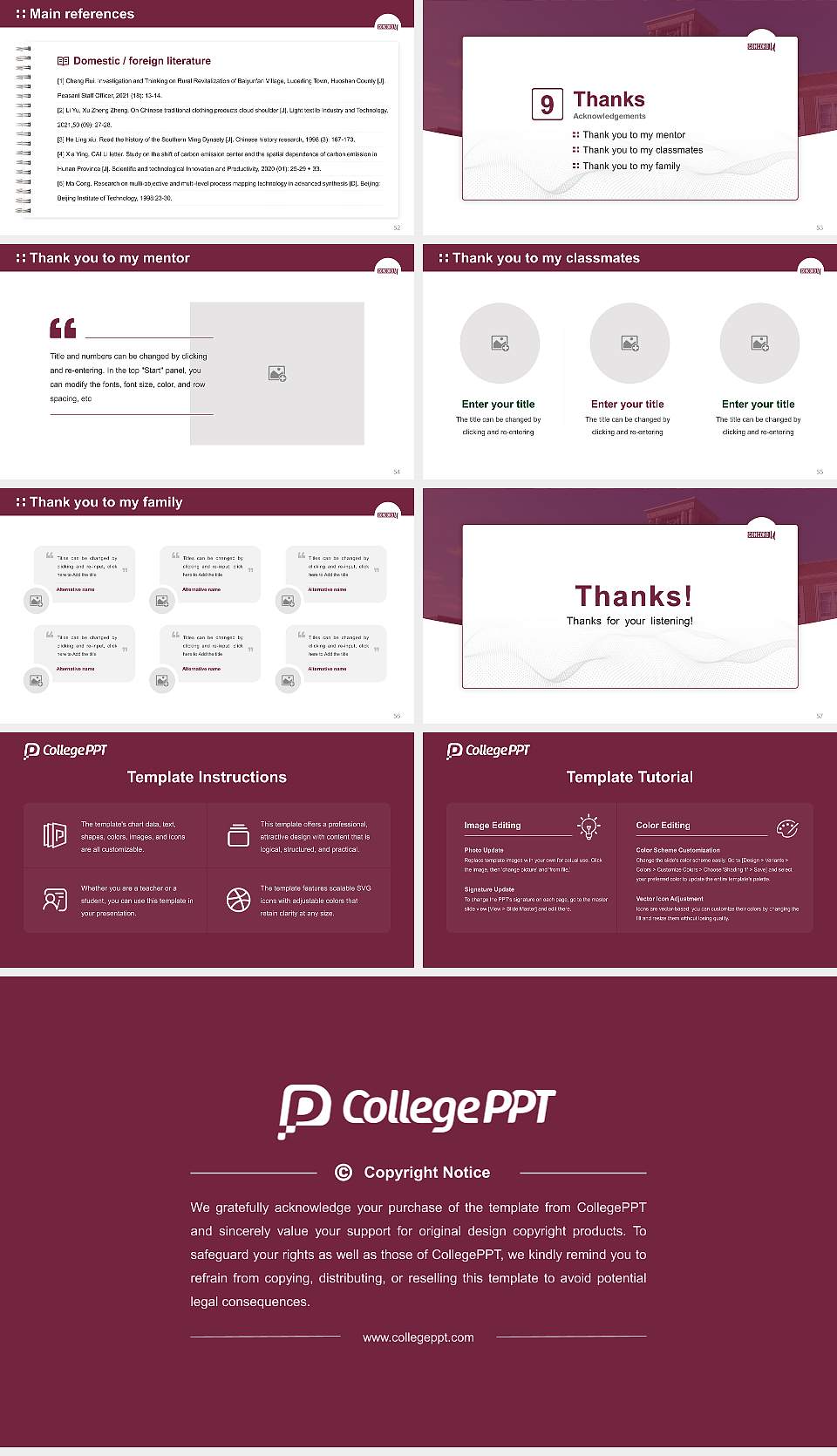 Concord University Graduation Thesis Defense PPT Template16:9 ratio PPT effect preview image7