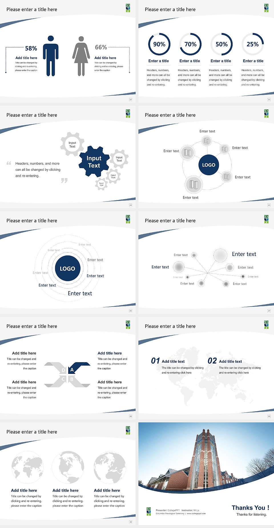 Columbia Theological Seminary Course/Courseware Creation PPT Template4:3 ratio PPT effect preview image4