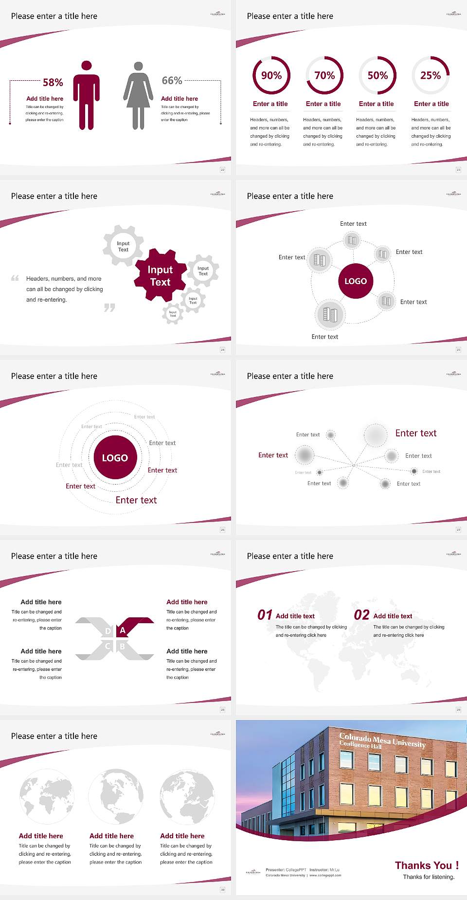 Colorado Mesa University Course/Courseware Creation PPT Template4:3 ratio PPT effect preview image4