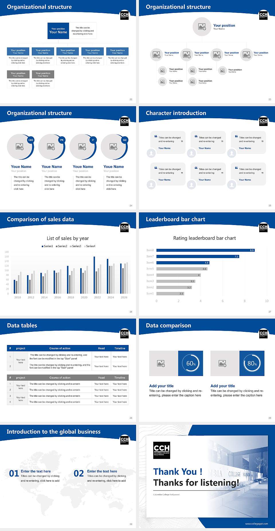 Columbia College Hollywood Academic Presentation/Research Findings Report PPT Template4:3 ratio PPT effect preview image4