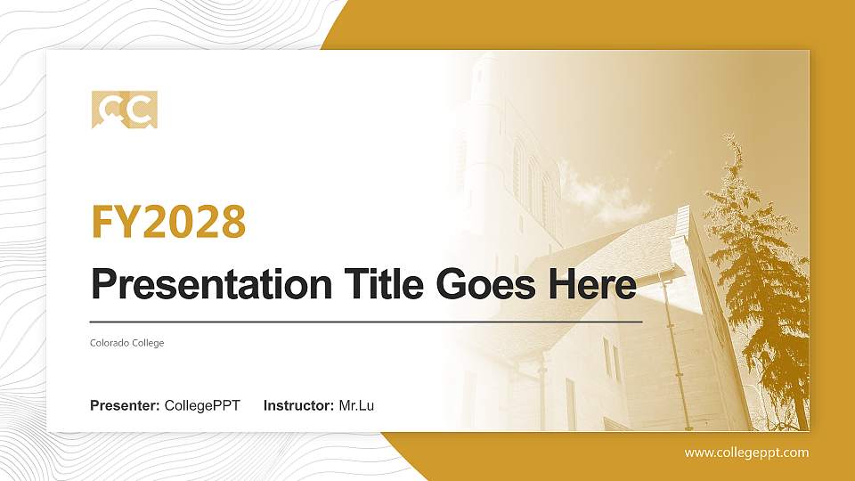 Colorado College Academic Presentation/Research Findings Report PPT Template16:9 ratio PPT effect preview image