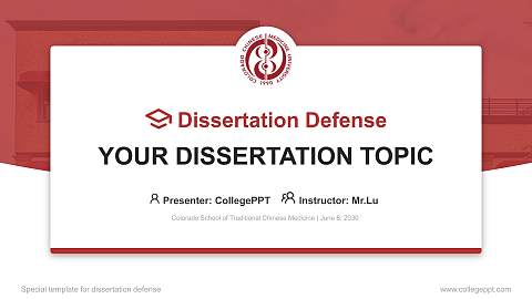 Colorado School of Traditional Chinese Medicine Graduation Thesis Defense PPT Template
