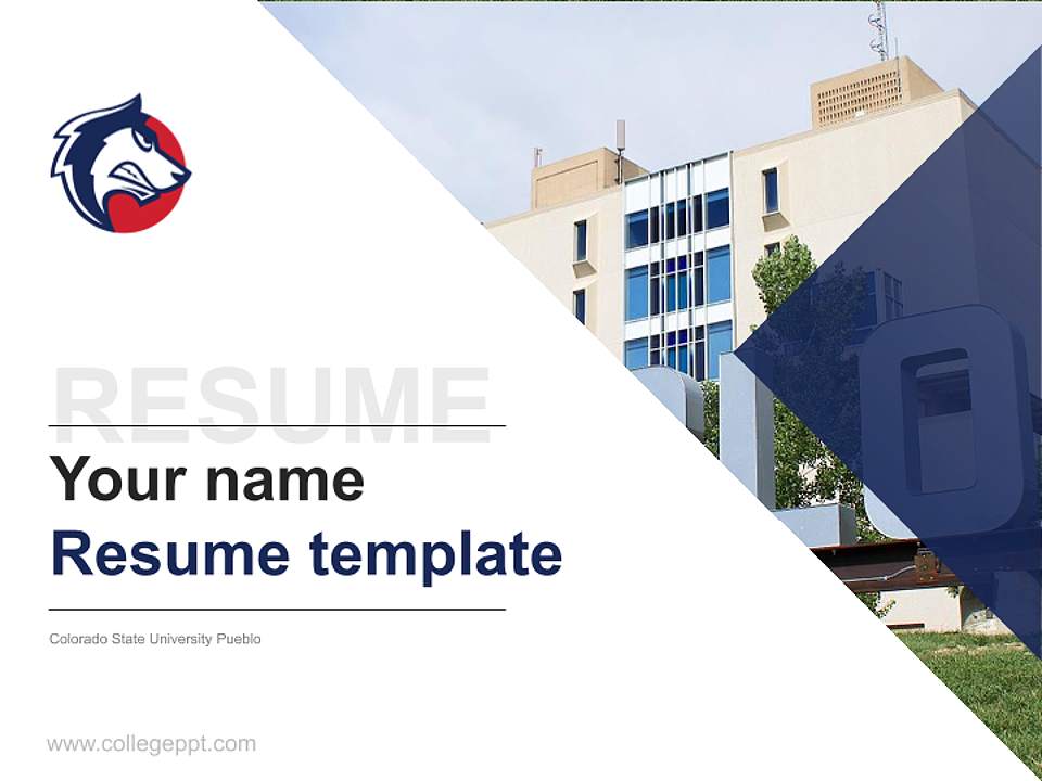 Colorado State University Pueblo Resume PPT Template4:3 ratio PPT effect preview image5