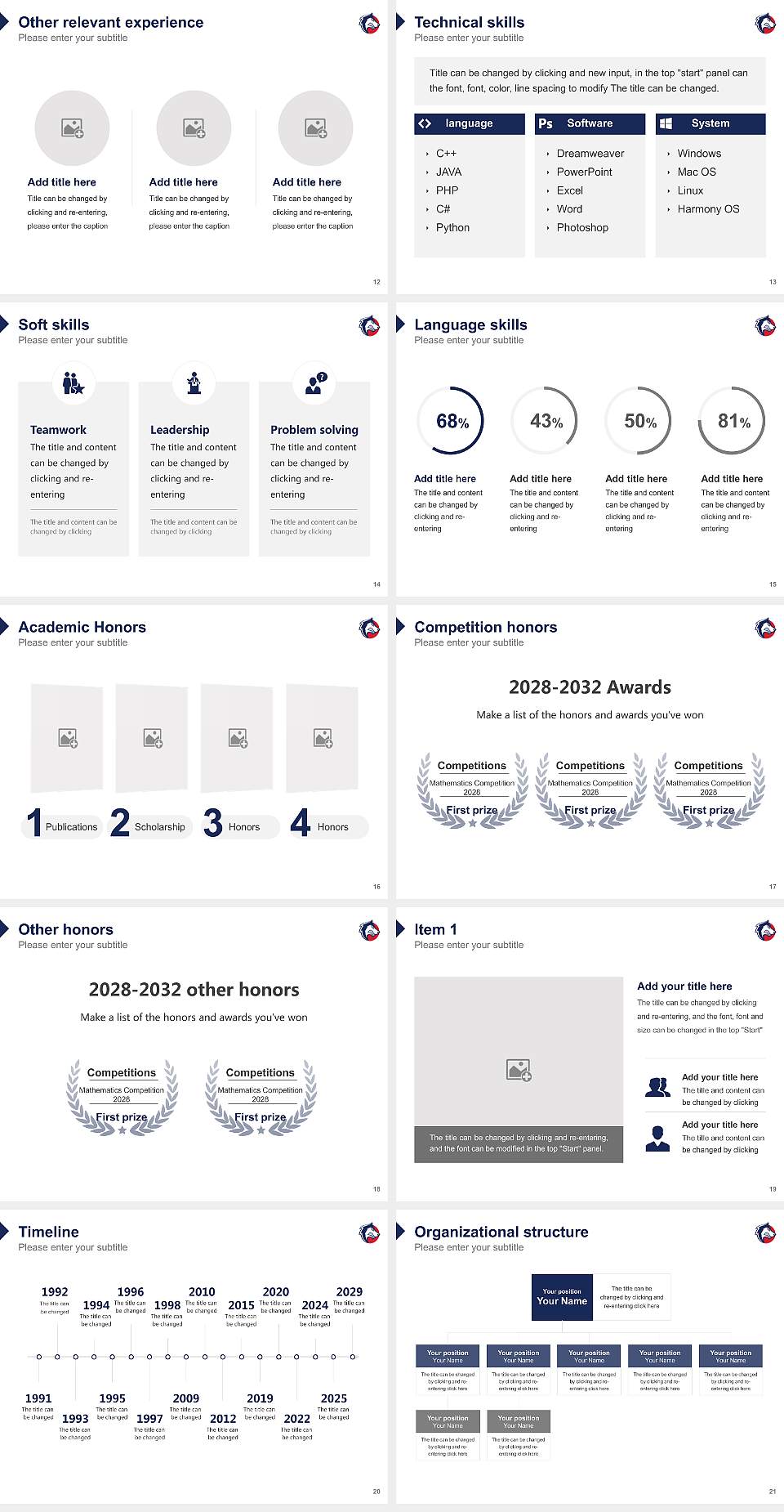 Colorado State University Pueblo Resume PPT Template4:3 ratio PPT effect preview image3