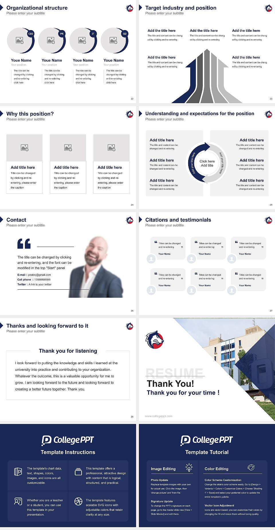 Colorado State University Pueblo Resume PPT Template4:3 ratio PPT effect preview image4