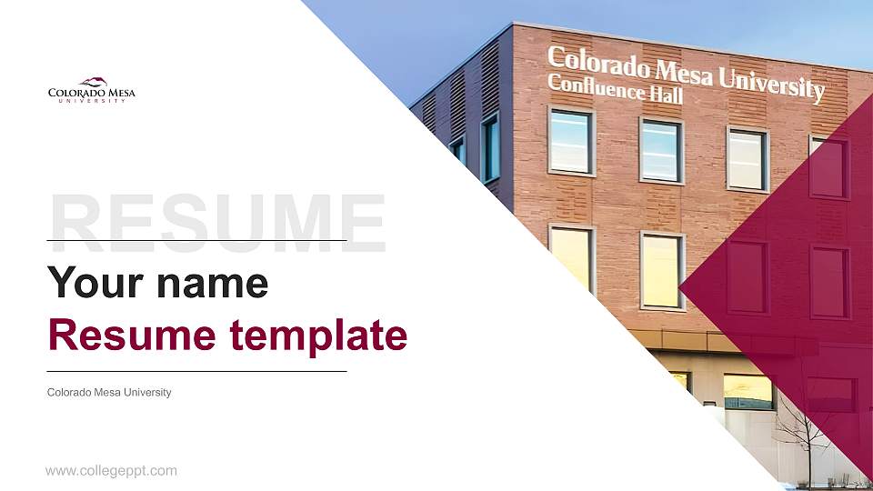 Colorado Mesa University Resume PPT Template16:9 ratio PPT effect preview image