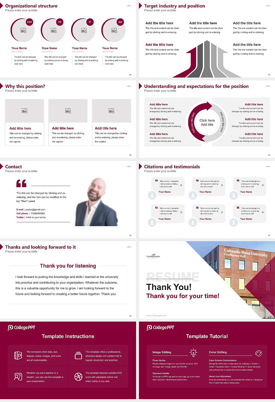 Colorado Mesa University Resume PPT Template16:9 ratio PPT effect preview image4