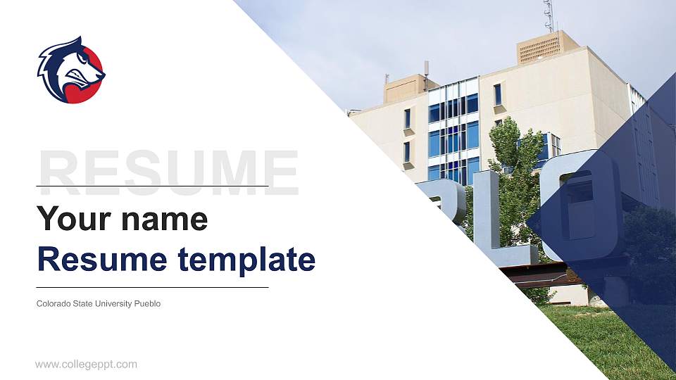 Colorado State University Pueblo Resume PPT Template16:9 ratio PPT effect preview image