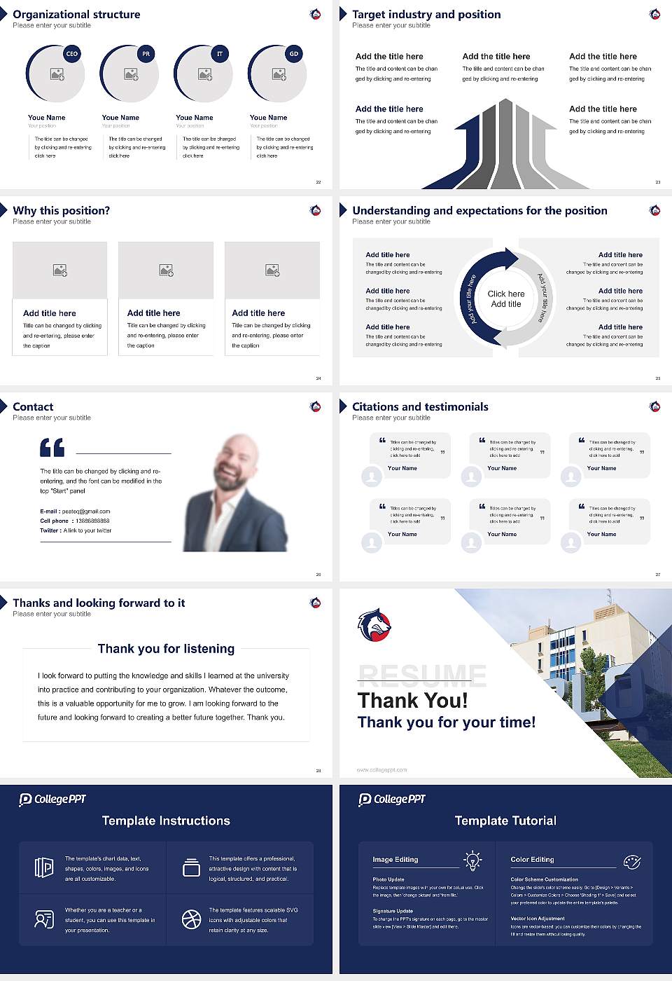 Colorado State University Pueblo Resume PPT Template16:9 ratio PPT effect preview image4