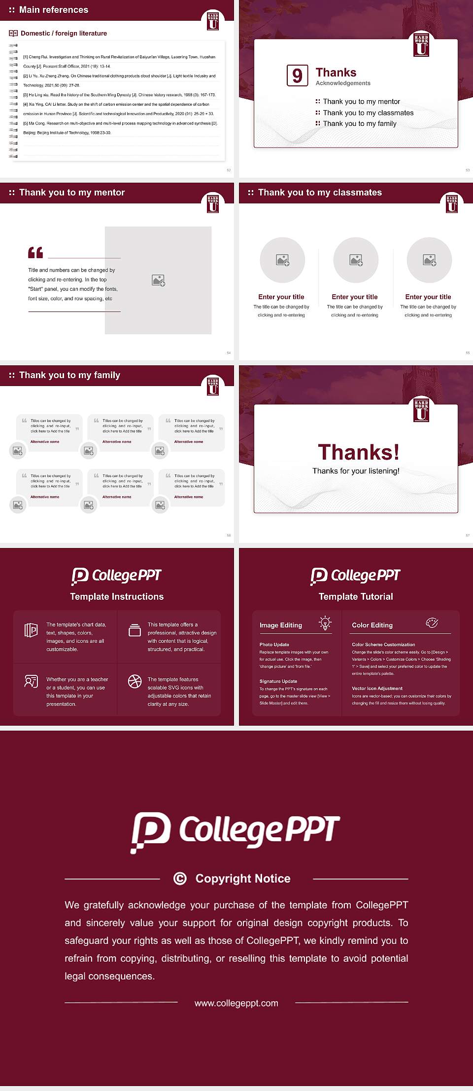 College of the Ozarks Graduation Thesis Defense PPT Template4:3 ratio PPT effect preview image7
