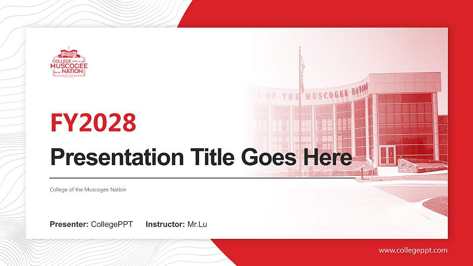 College of the Muscogee Nation Academic Presentation/Research Findings Report PPT Template16:9 ratio PPT effect preview image