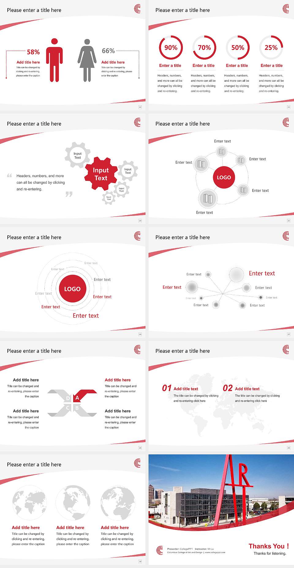 Columbus College of Art and Design Course/Courseware Creation PPT Template4:3 ratio PPT effect preview image4