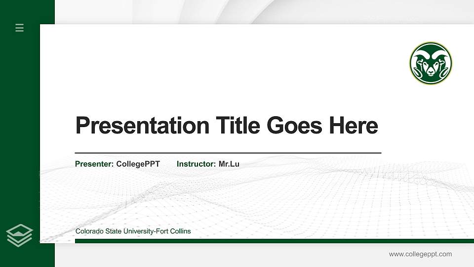 Colorado State University-Fort Collins Thesis Proposal/Graduation Defense PPT Template16:9 ratio PPT effect preview image