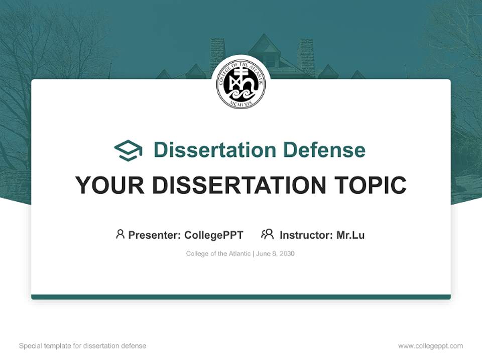 College of the Atlantic Graduation Thesis Defense PPT Template4:3 ratio PPT effect preview image7