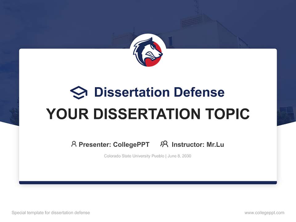 Colorado State University Pueblo Graduation Thesis Defense PPT Template4:3 ratio PPT effect preview image7