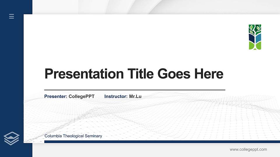 Columbia Theological Seminary Thesis Proposal/Graduation Defense PPT Template16:9 ratio PPT effect preview image