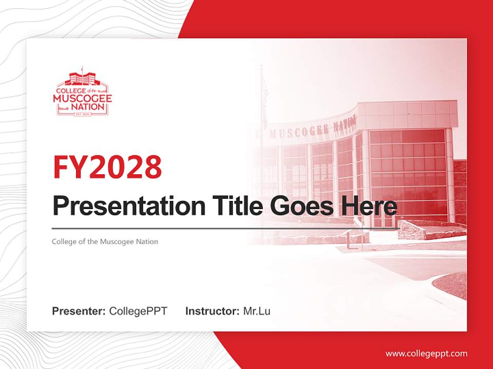 College of the Muscogee Nation Academic Presentation/Research Findings Report PPT Template4:3 ratio PPT effect preview image5