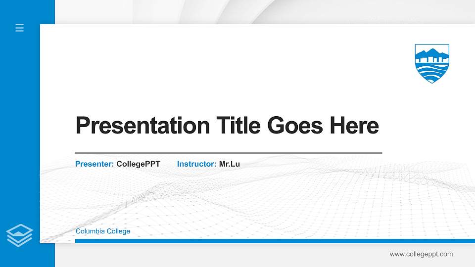 Columbia College Thesis Proposal/Graduation Defense PPT Template16:9 ratio PPT effect preview image
