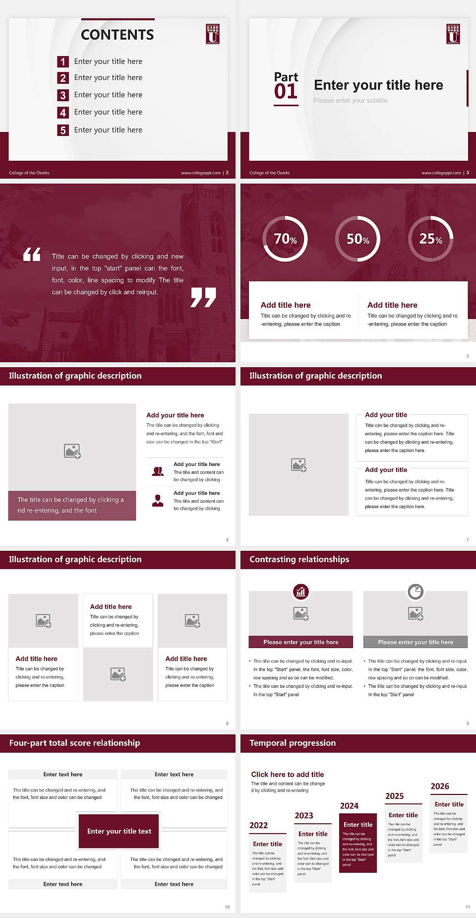 College of the Ozarks Thesis Proposal/Graduation Defense PPT Template4:3 ratio PPT effect preview image2