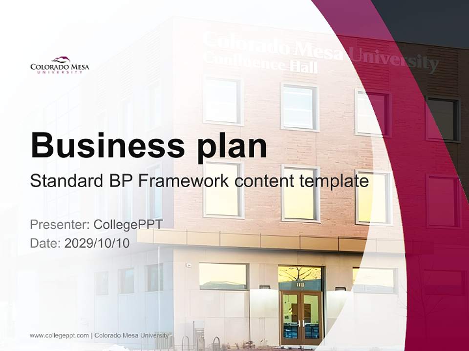 Colorado Mesa University Competition/Entrepreneurship Contest PPT Template4:3 ratio PPT effect preview image9