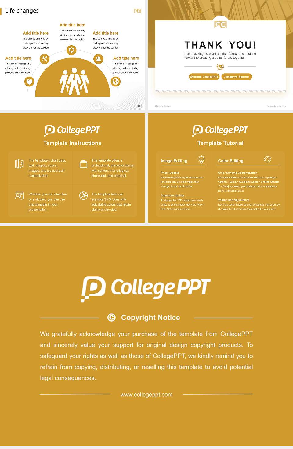 Colorado College National Scholarship Defense PPT Template4:3 ratio PPT effect preview image4