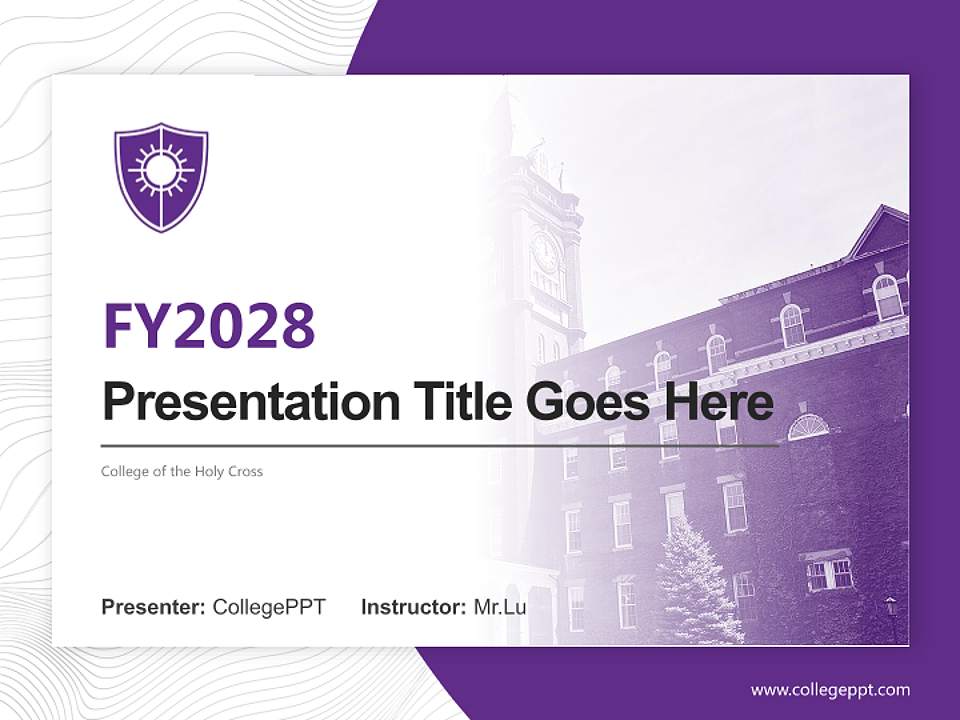 College of the Holy Cross Academic Presentation/Research Findings Report PPT Template4:3 ratio PPT effect preview image5