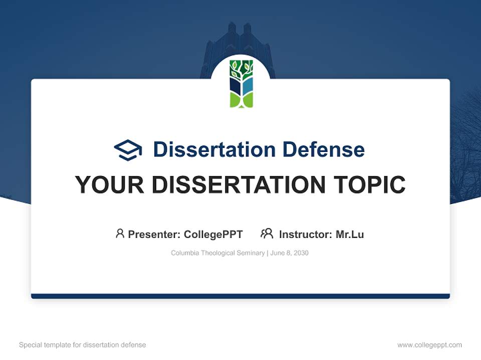 Columbia Theological Seminary Graduation Thesis Defense PPT Template4:3 ratio PPT effect preview image7