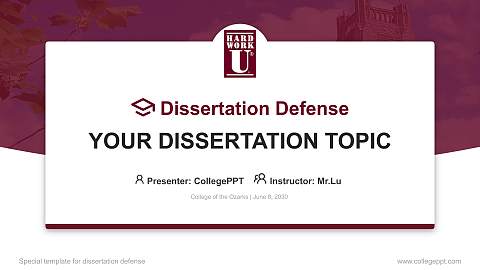College of the Ozarks Graduation Thesis Defense PPT Template