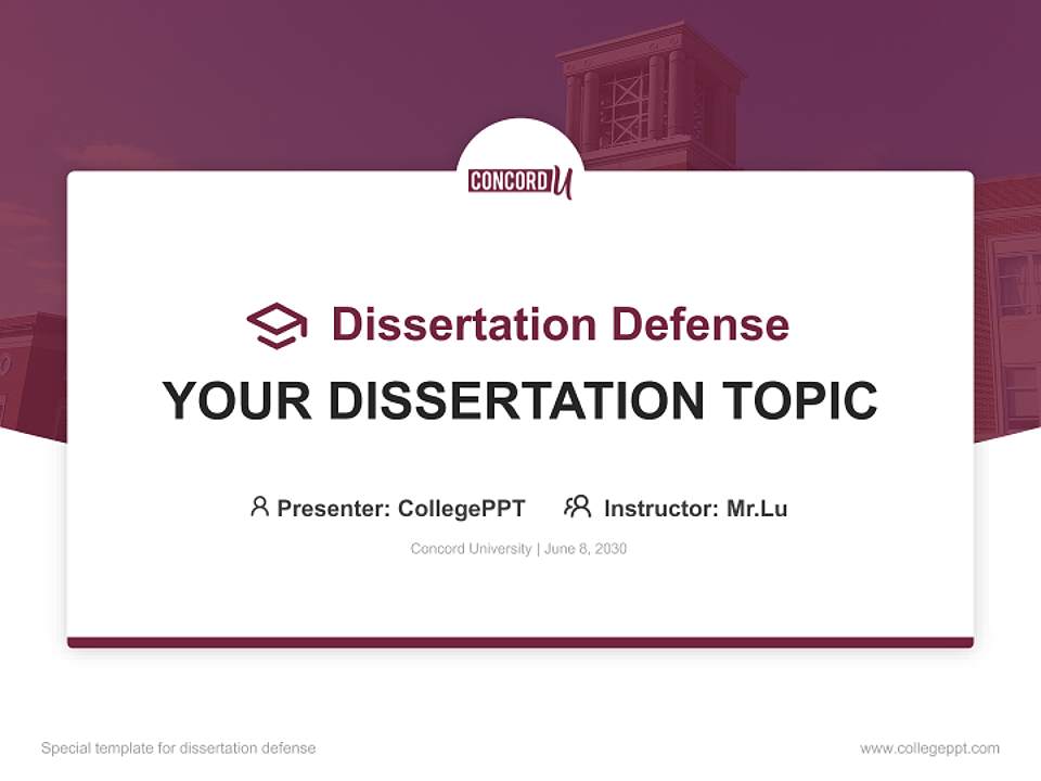 Concord University Graduation Thesis Defense PPT Template4:3 ratio PPT effect preview image7