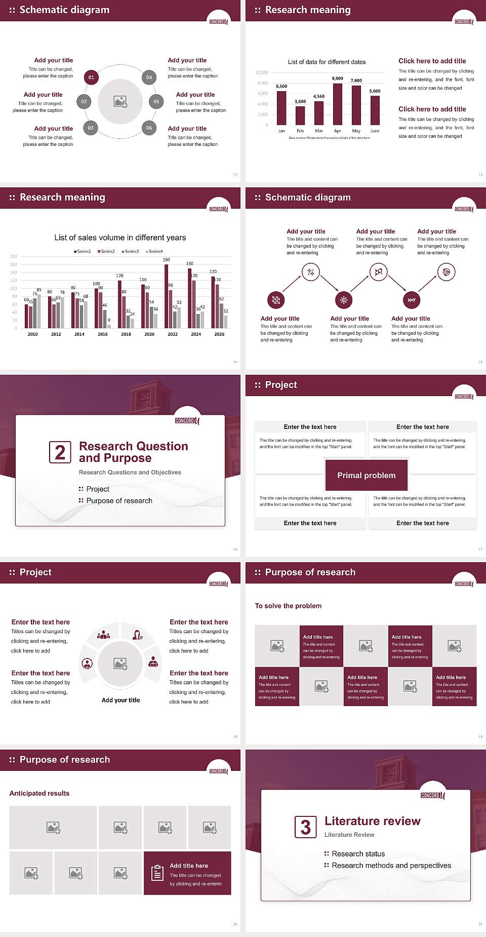 Concord University Graduation Thesis Defense PPT Template4:3 ratio PPT effect preview image3