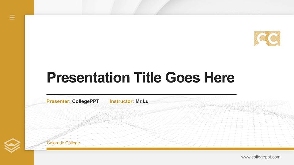 Colorado College Thesis Proposal/Graduation Defense PPT Template16:9 ratio PPT effect preview image