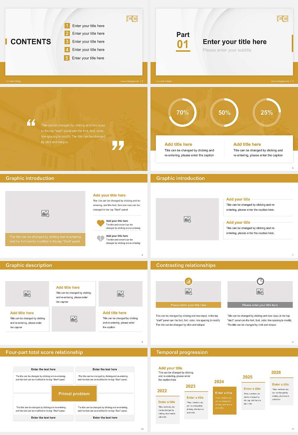 Colorado College Thesis Proposal/Graduation Defense PPT Template16:9 ratio PPT effect preview image2