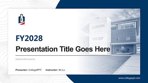 Columbus State University Academic Presentation/Research Findings Report PPT Template