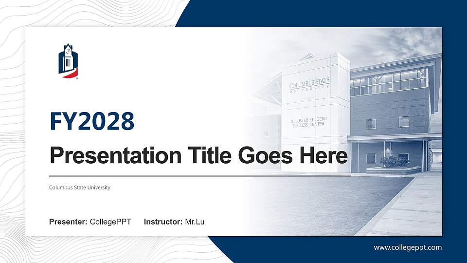 Columbus State University Academic Presentation/Research Findings Report PPT Template16:9 ratio PPT effect preview image