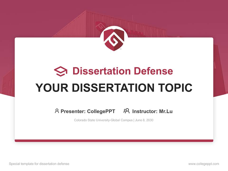Colorado State University-Global Campus Graduation Thesis Defense PPT Template4:3 ratio PPT effect preview image7