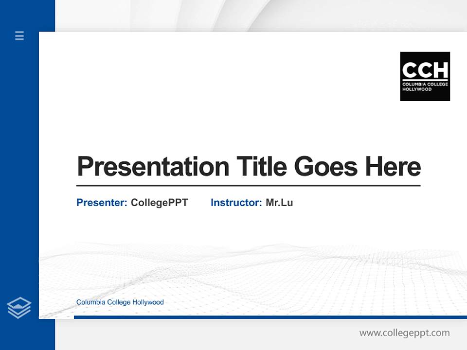 Columbia College Hollywood Thesis Proposal/Graduation Defense PPT Template4:3 ratio PPT effect preview image5