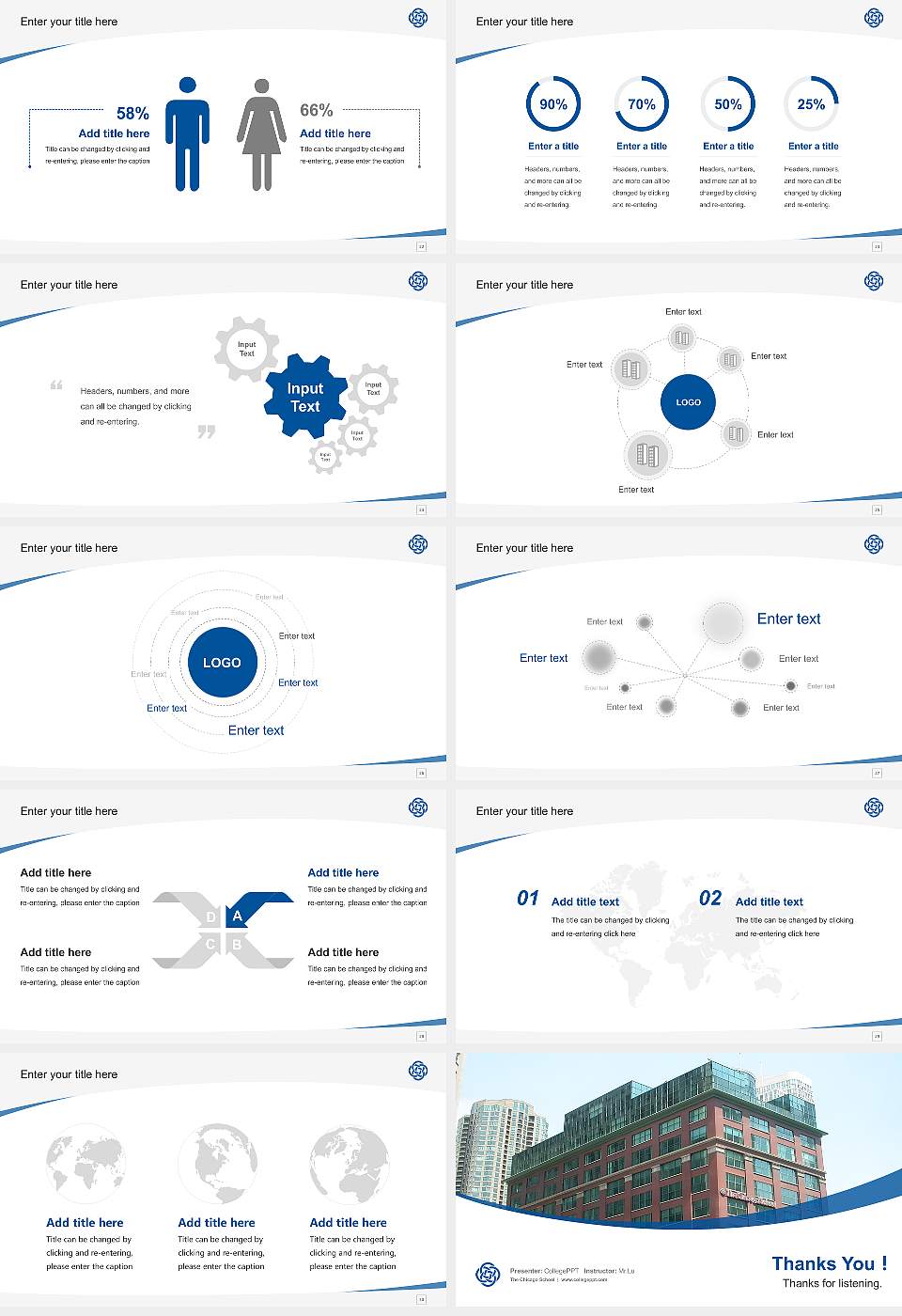 The Chicago School Course/Courseware Creation PPT Template16:9 ratio PPT effect preview image4