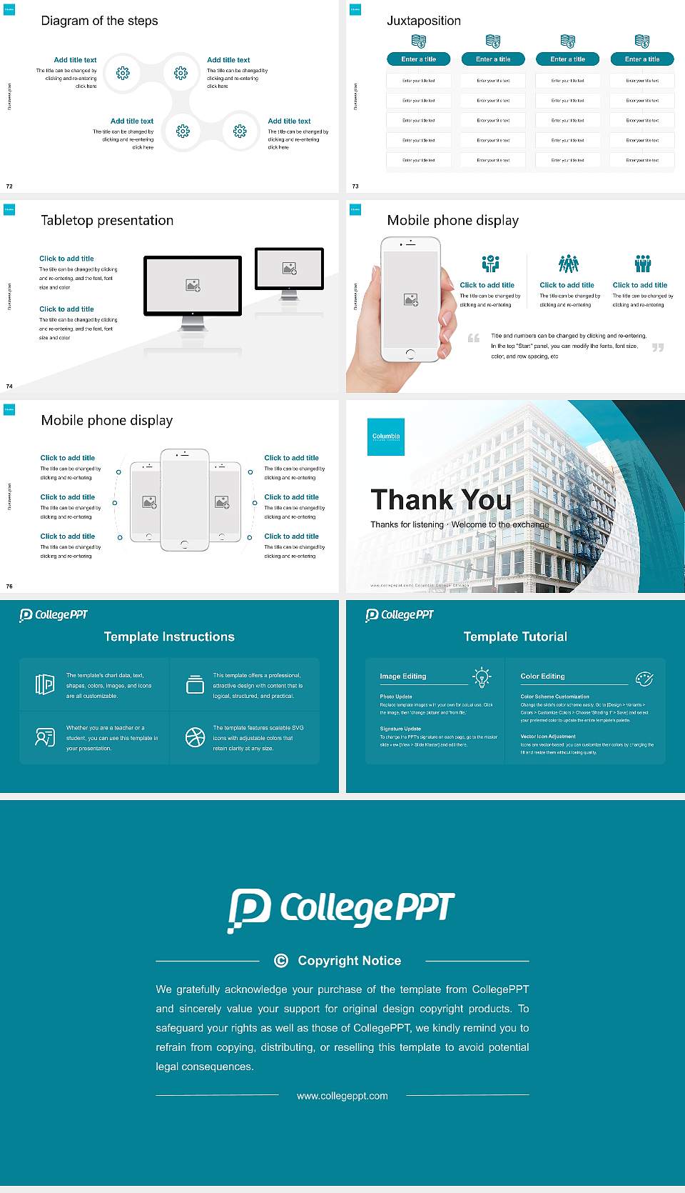Columbia College Chicago Competition/Entrepreneurship Contest PPT Template16:9 ratio PPT effect preview image9