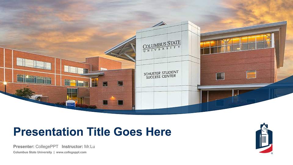 Columbus State University Course/Courseware Creation PPT Template16:9 ratio PPT effect preview image