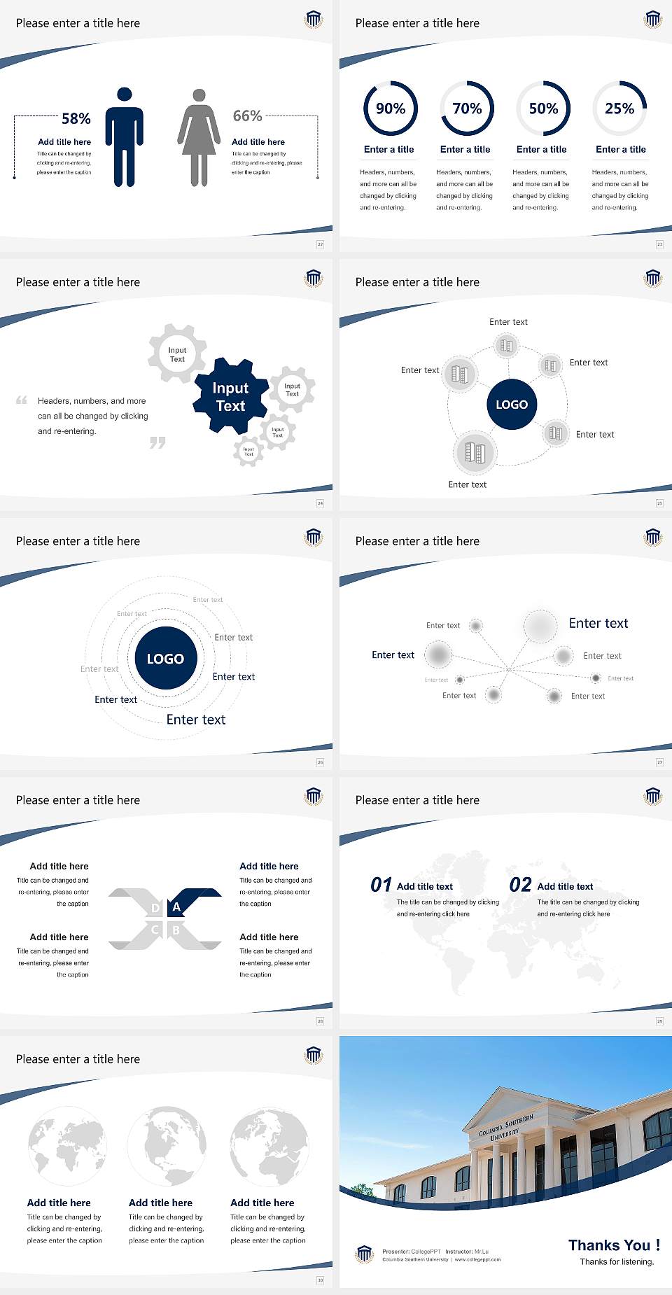 Columbia Southern University Course/Courseware Creation PPT Template4:3 ratio PPT effect preview image4