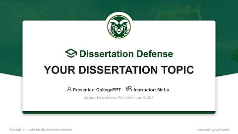 Colorado State University-Fort Collins Graduation Thesis Defense PPT Template