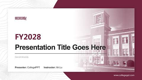 Concord University Academic Presentation/Research Findings Report PPT Template