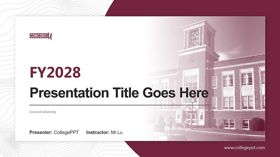 Concord University Academic Presentation/Research Findings Report PPT Template16:9 ratio PPT effect preview image