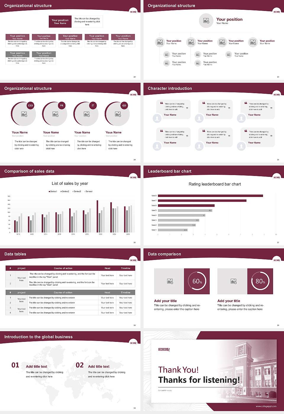 Concord University Academic Presentation/Research Findings Report PPT Template16:9 ratio PPT effect preview image4